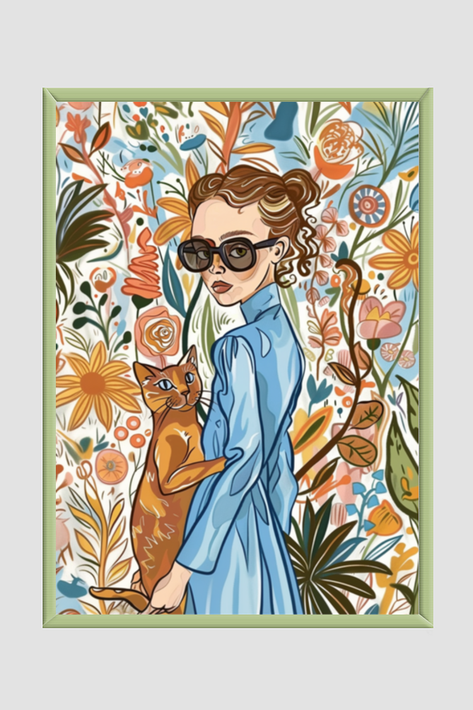 EverythingBoho The Caty Girl Boho Wall Art (Bottle Green)