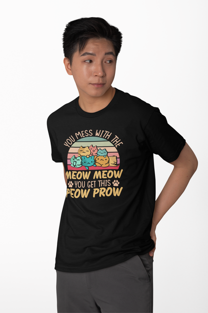 Seek Buy Love Funny Cat Lover Regular Tshirt (Black)