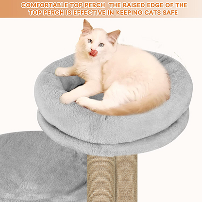 Furrlovers Tree with Condo & Elevated Perch for Cats (Grey)