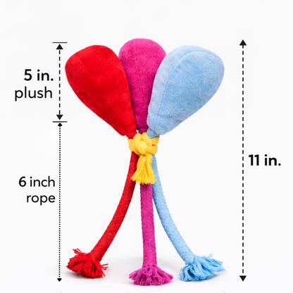 Pawgypets Balloon Plush with Rope Toy for Dogs