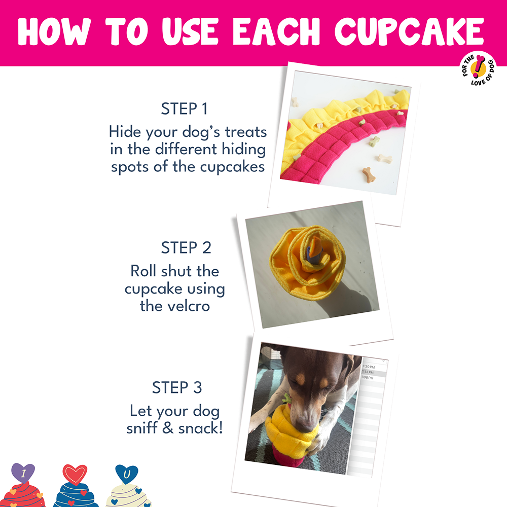 For The Love Of Dog Pink Birthday Snuffle Pupcake Toy for Dogs