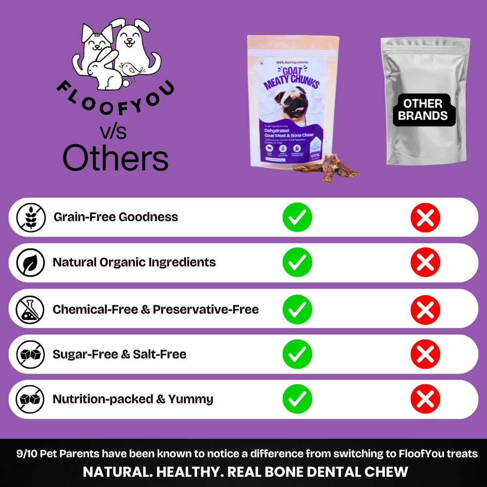 Floofyou Air Dried Meaty Chunks Bone Dental Chew Dog Treats