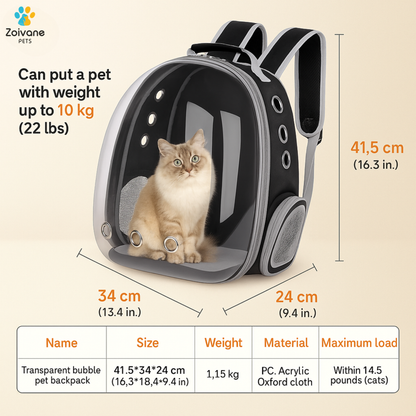 Zoivane Carrier Bag pack for Cats (Black)