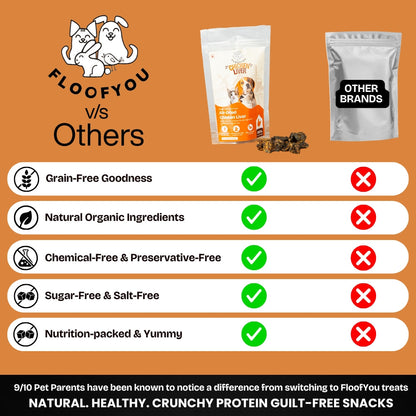 Floofyou Air Dried High Protein Chicken Liver Jerky Dog Treats