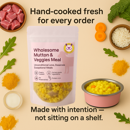 The Doggy Bakery Chicken, Mutton, Fish, Paneer and Veggies Home Meal Combo for Dogs