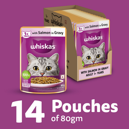 Whiskas Tuna in Jelly, Chicken and Salmon in Gravy Meal Adult Cat Wet Food