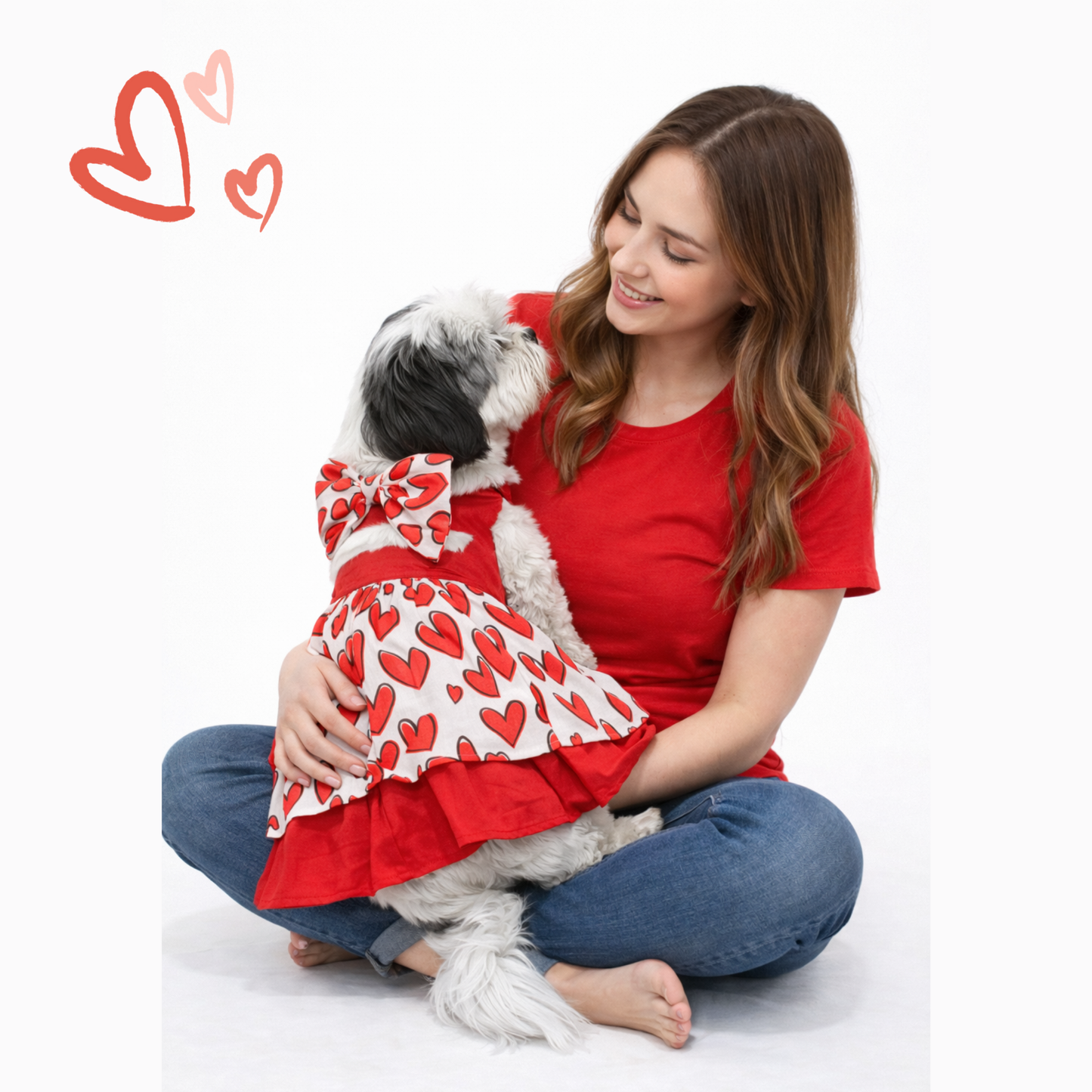 Dogobow Hearty Dress for Dogs (Red)