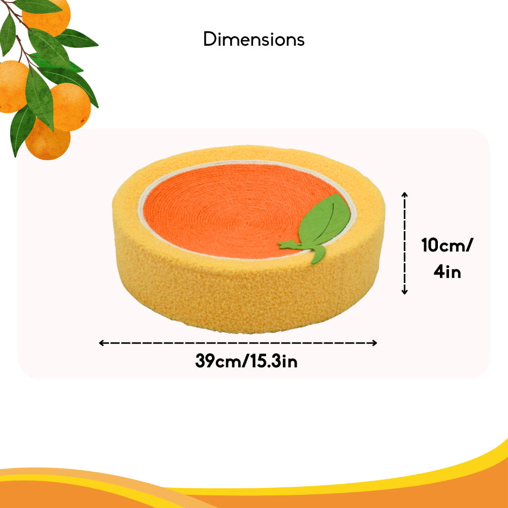 FurryLiving Orange Bed & Scratcher Mat for Cats (Orange)