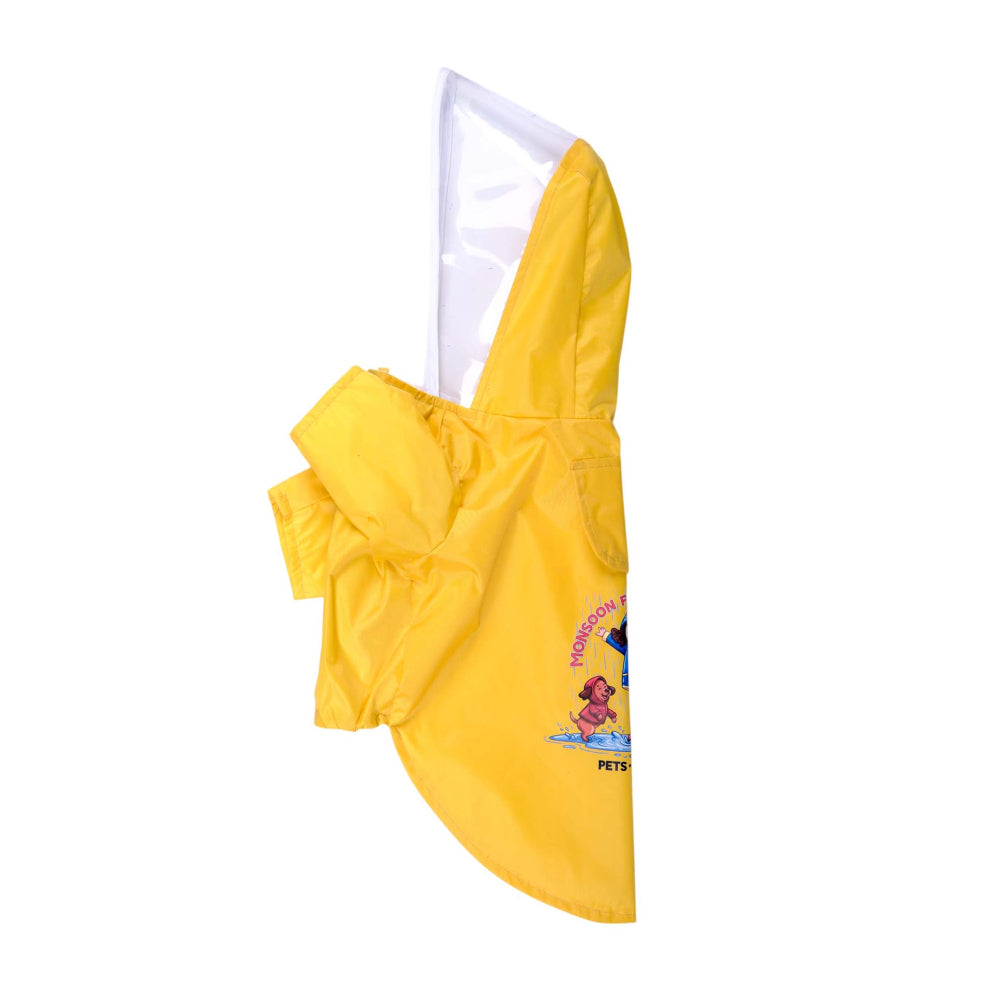 Pets Way Mistiq Yellow Monsoon Fun Raincoat for Dogs