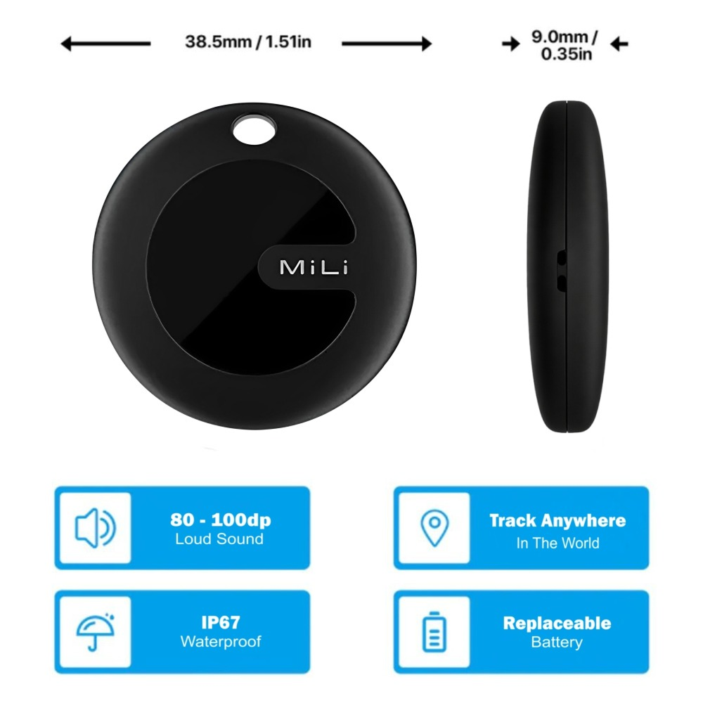 Mitag Duo Anti Loss Device for Dogs and Cats (Black) | IOS & Android