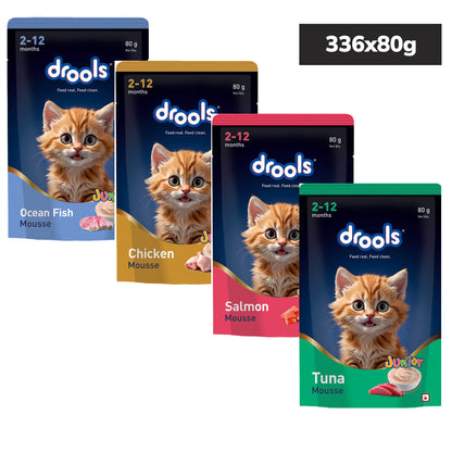 Drools Ocean Fish and Chicken and Salmon and Tuna Mousse Combo Kitten Cat Wet Food