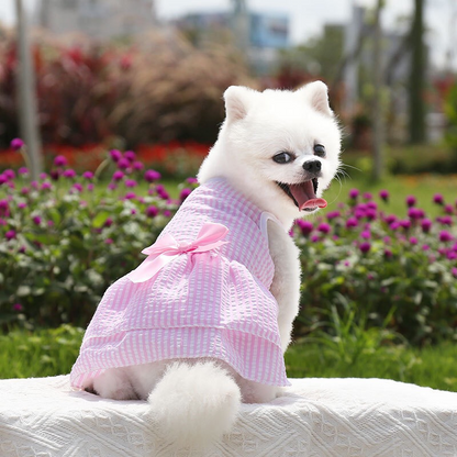 KUTKUT Princess Tutu Striped Dress for Small Breed Dogs & Cats (Pink)