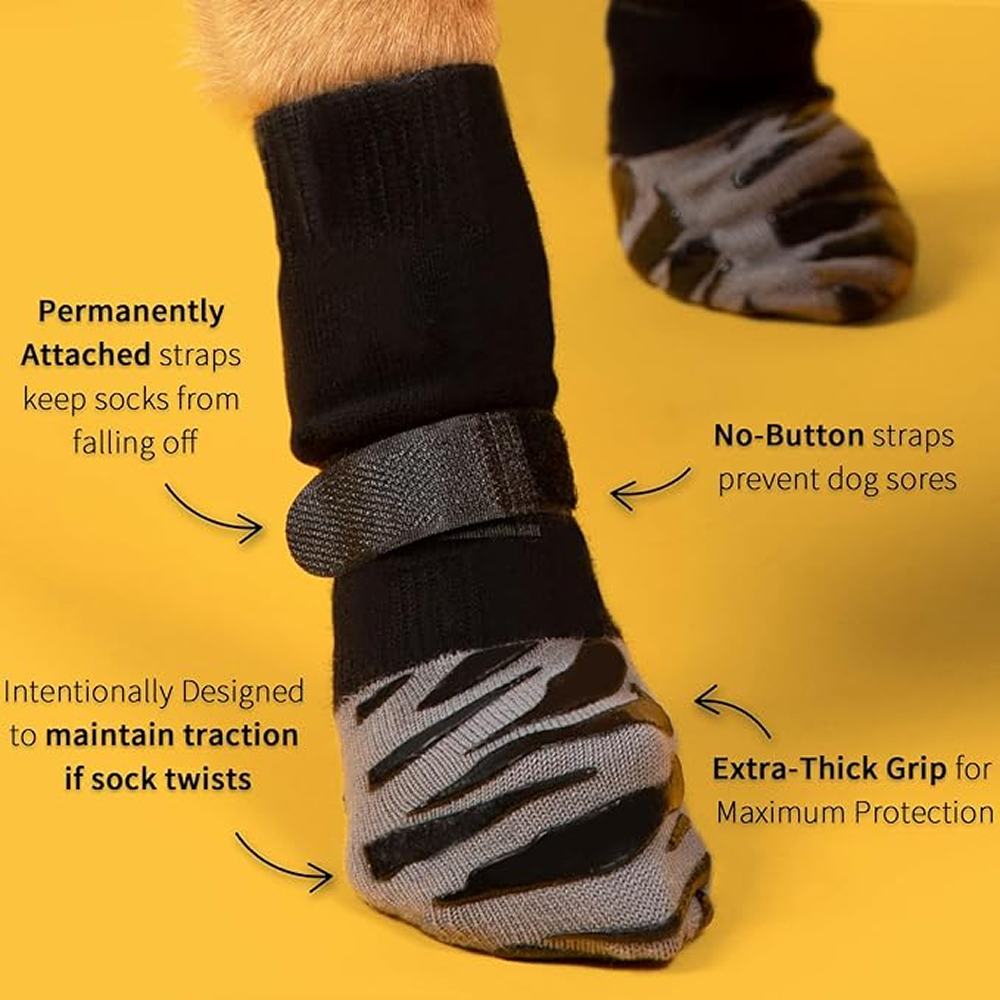 KUTKUT Non Slip Socks for Dogs (Grey)