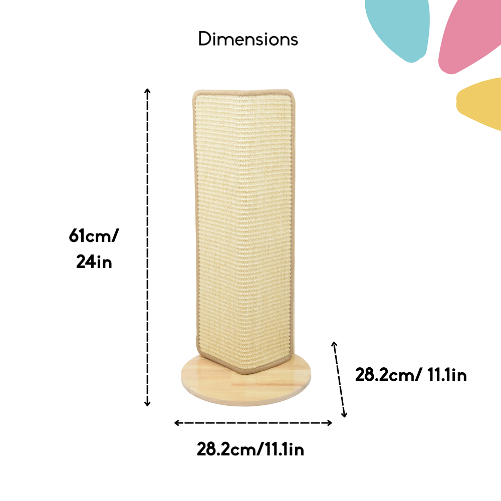 FurryLiving Cat Wall Scratcher Lite Space Saving Design for Wall Corners (Oak)