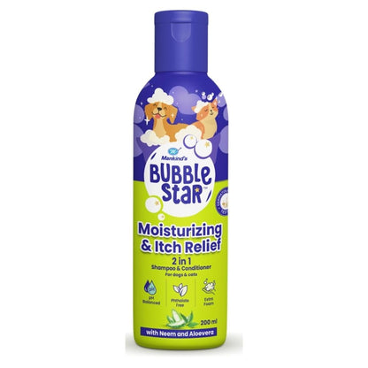 Mankind BubbleStar Neem & Aloe Vera Fresh 2 in 1 Waterless Shampoo for Dogs & Cats
