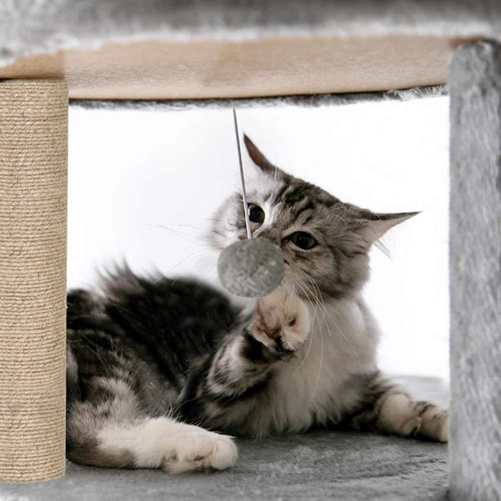 Furrlovers Multi-Level Cat Tree Tower with Scratching Posts, Hammock & Condo (Grey)