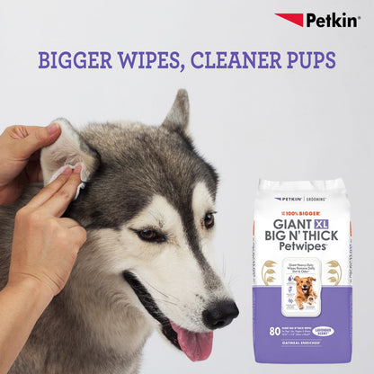 Petkin Gaint Big N' Thick  Lavender Scented Petwipes for Dogs and Cats