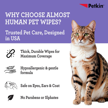 Petkin Gaint Big N' Thick  Lavender Scented Petwipes for Dogs and Cats