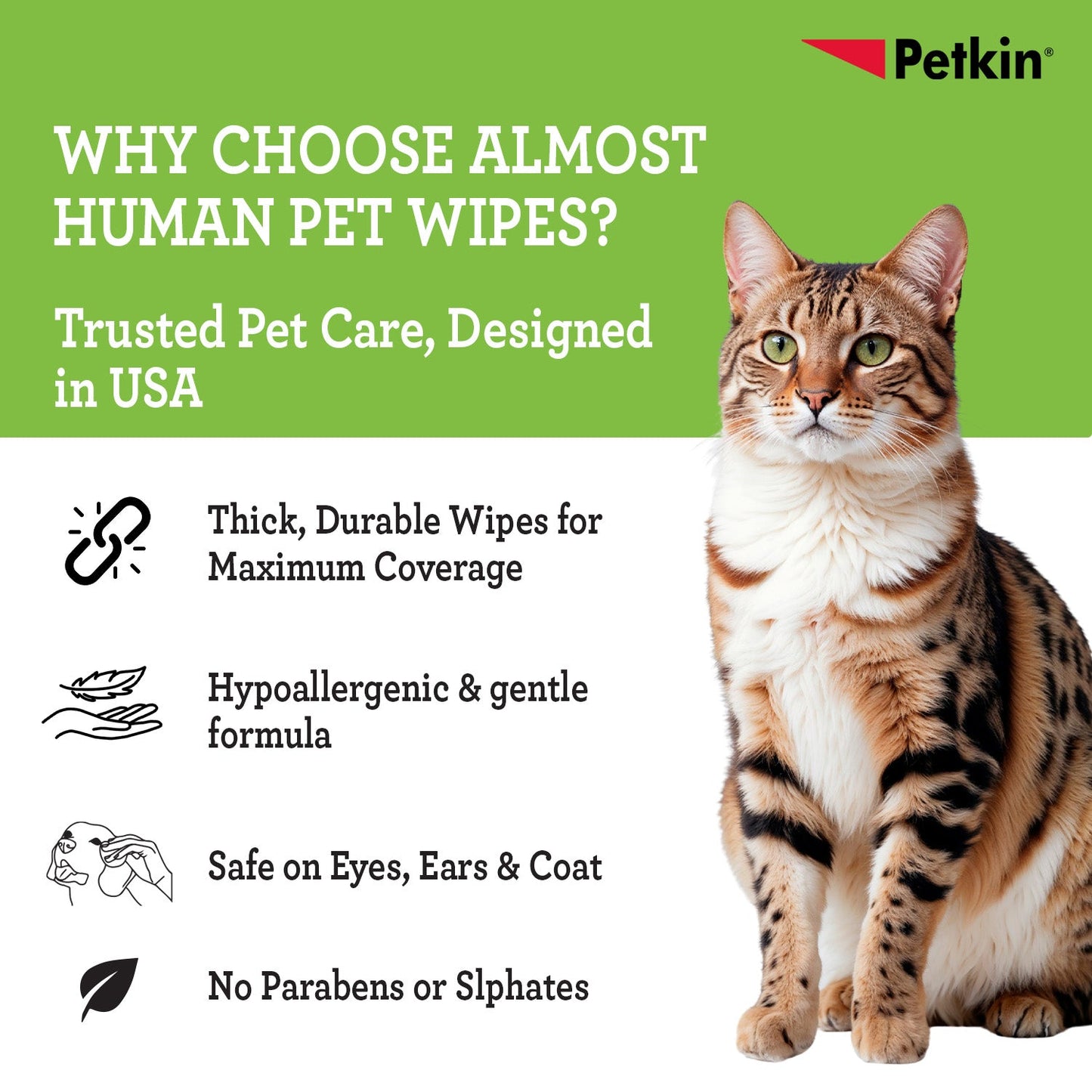 Petkin Gaint Big N' Thick  Unscented Petwipes for Dogs and Cats
