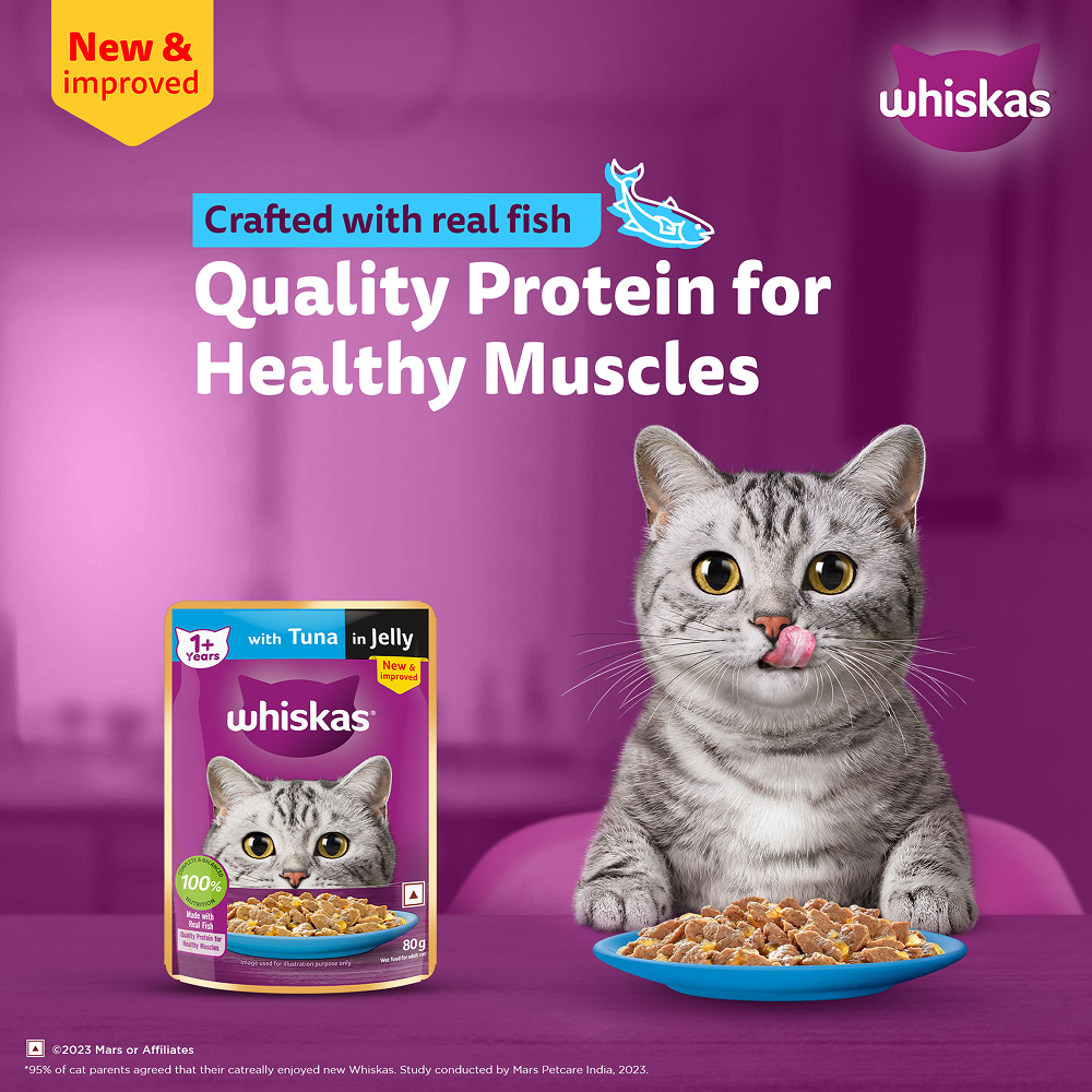 Whiskas Tuna in Jelly, Chicken and Salmon in Gravy Meal Adult Cat Wet Food