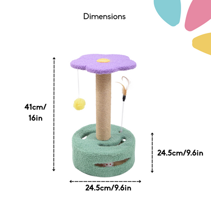 FurryLiving Bloom Multi Level Cat Tree Scratcher 3 in 1 Interactive Toy Tower for Cats