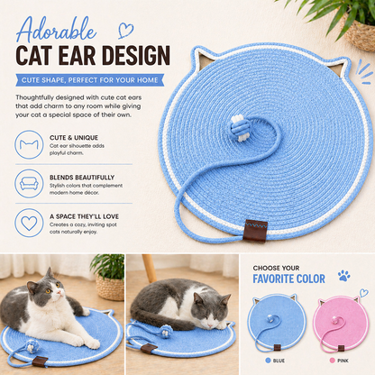 Talking Dog Club Rope Scratching Mat for Cats (Blue)