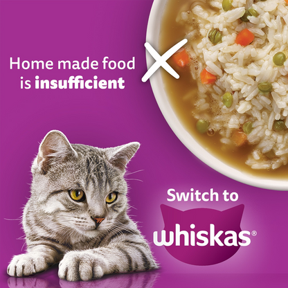 Whiskas Tuna in Jelly, Chicken and Salmon in Gravy Meal Adult Cat Wet Food