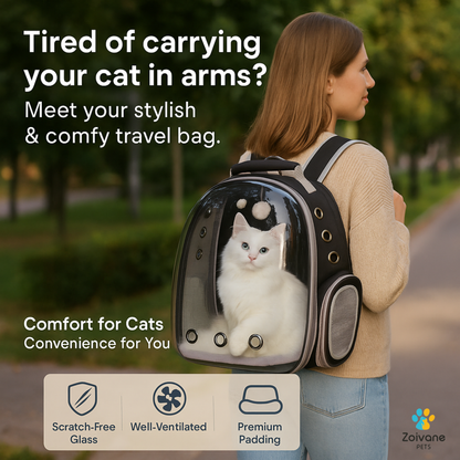 Zoivane Carrier Bag pack for Cats (Black)
