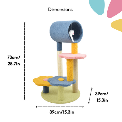 FurryLiving Terra Multi Level Cat Tree with Scratching Post and Hanging Toy for Cats & Kittens
