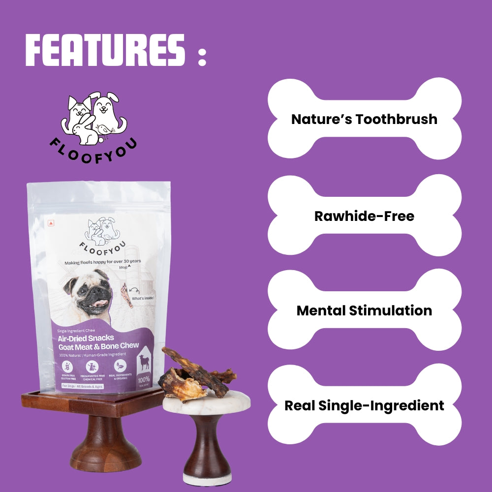 Floofyou Air Dried Meaty Chunks Bone Dental Chew Dog Treats