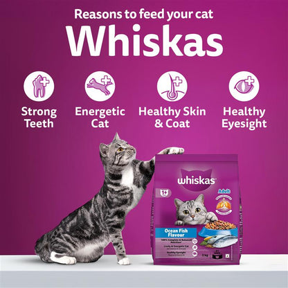 Whiskas Ocean Fish Flavour Dry Food & Petkit Freshelement Solo Automatic 2.4G WiFi Food Dispenser Adult Cat Combo