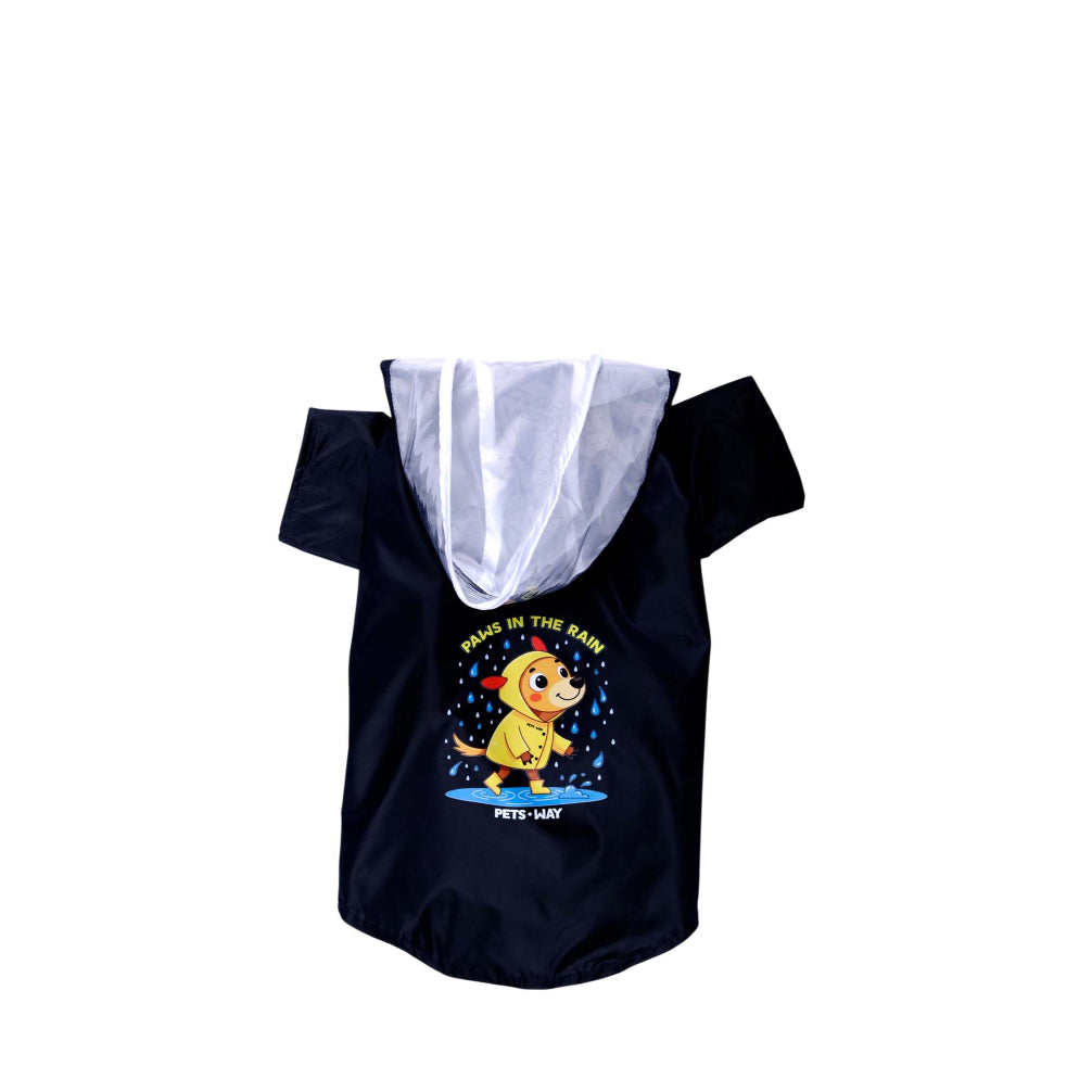 Pets Way Mistiq Coal Paw In The Rain Raincoat for Dogs