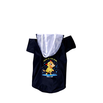 Pets Way Mistiq Coal Paw In The Rain Raincoat for Dogs