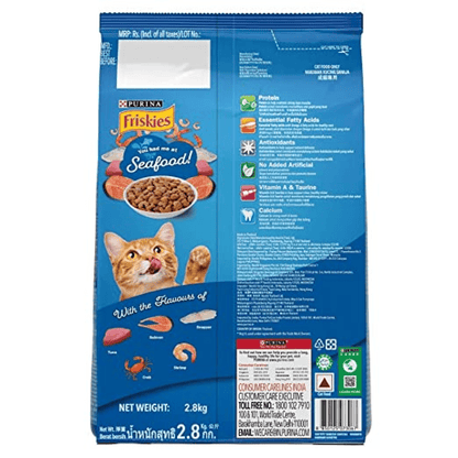 Friskies Seafood Cat Dry Food and Purina Felix Salmon with Jelly Adult Cat Wet Food Combo