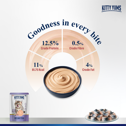 Kitty Yum Ocean Fish Mousse Kitten Cat Wet Food