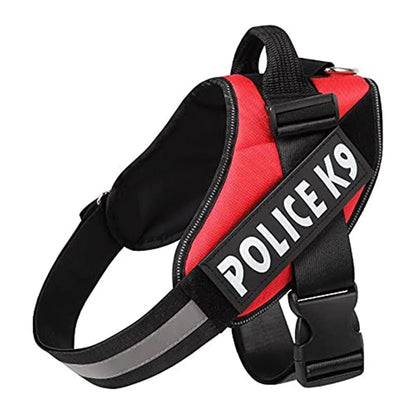 Skatrs Police K9 Harness for Dogs (Red)