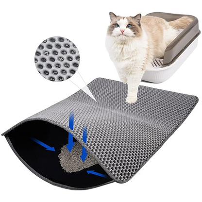 Skatrs Double Layer Litter Mat for Cats (Grey/Black)