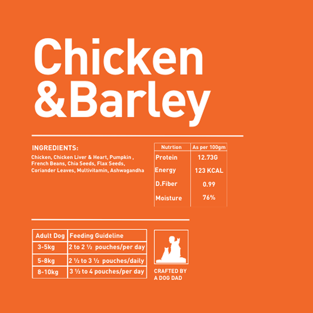 Homiee & Ginger Grain Free Mini Meals Chicken & Sweet Potato, Chicken & Quinoa and Chicken & Barley Fresh Food for Dogs Combo