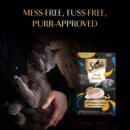 Sheba Melty Spoons Maguro Flavour with Tuna Cream Lickable Creamy Cat Treats