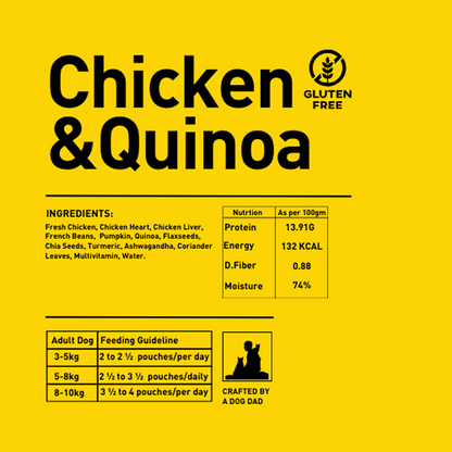 Homiee & Ginger Grain Free Mini Meals Chicken & Sweet Potato, Chicken & Quinoa and Chicken & Barley Fresh Food for Dogs Combo