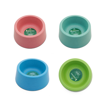 Healing Leaf Eco Friendly Bamboo Bowl for Dogs and Cats (Yellow)