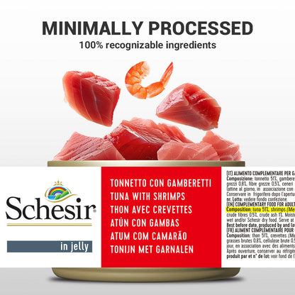 Schesir Tuna In Jelly with Shrimp Adult Cat Wet Food