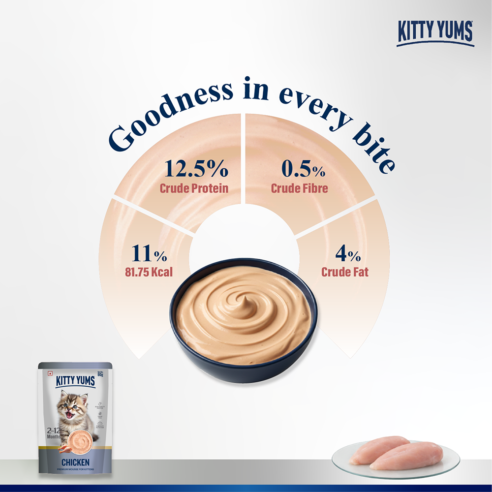 Kitty Yum Chicken Mousse Kitten Cat Wet Food