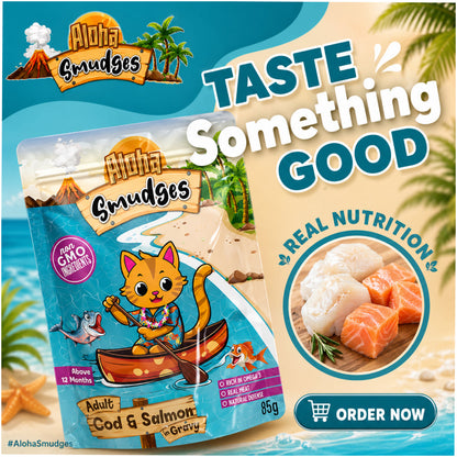 Aloha Smudges Cod and Salmon in Gravy Adult Cat Wet Food