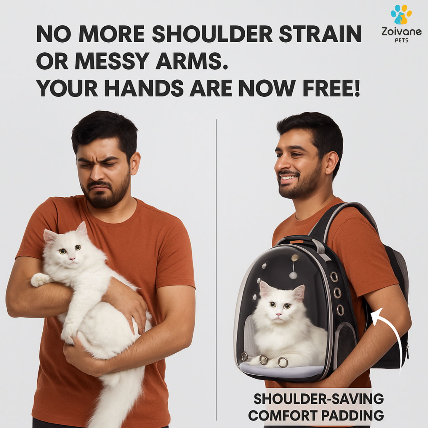 Zoivane Carrier Bag pack for Cats (Black)