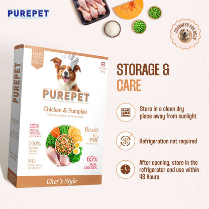 Purepet Pack of 7 Mutton, Chicken, Vegetable & Pumpkin Biryani Fresh Food for Dogs