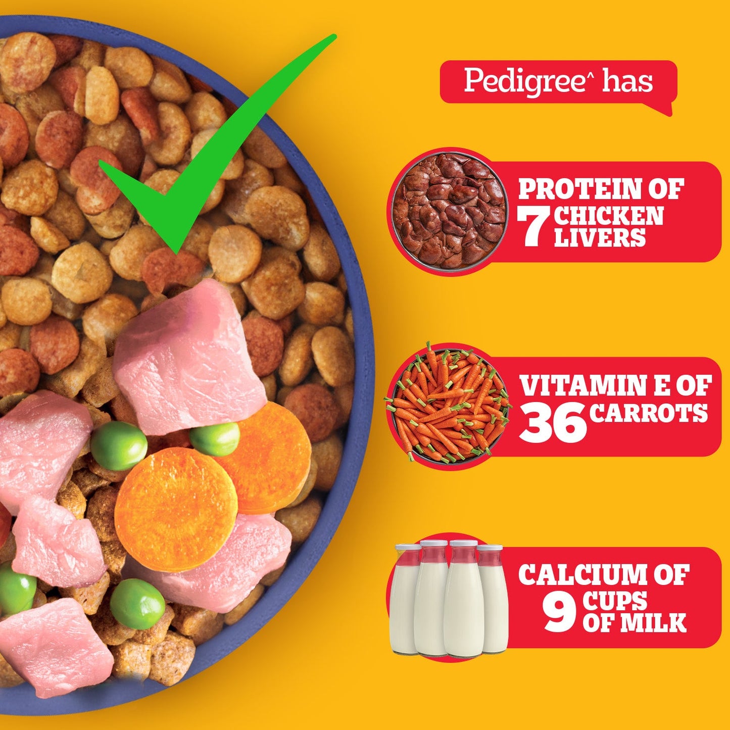 Pedigree Chicken and Milk Dry Food & Petkit YumShare Solo Automatic 2.4G WiFi Food Dispenser with HD Camera Dog Puppy Combo