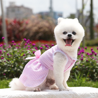 KUTKUT Princess Tutu Striped Dress for Small Breed Dogs & Cats (Pink)
