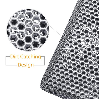 Skatrs Double Layer Litter Mat for Cats (Grey/Black)