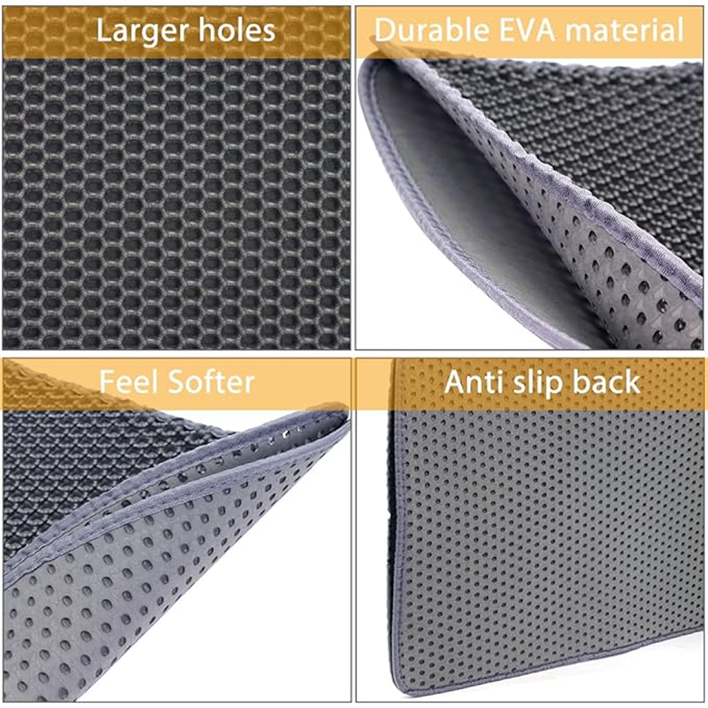 Skatrs Double Layer Litter Mat for Cats (Grey/Black)